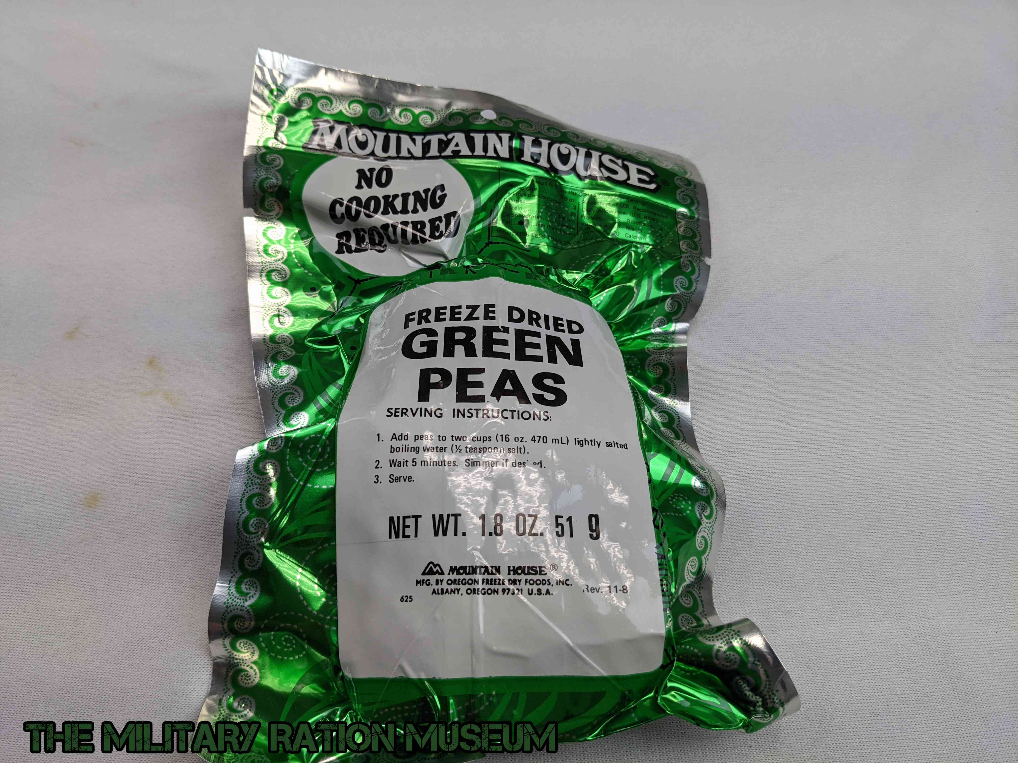 Mountain House Green Peas (2 Packs) The Military Ration Museum Archives