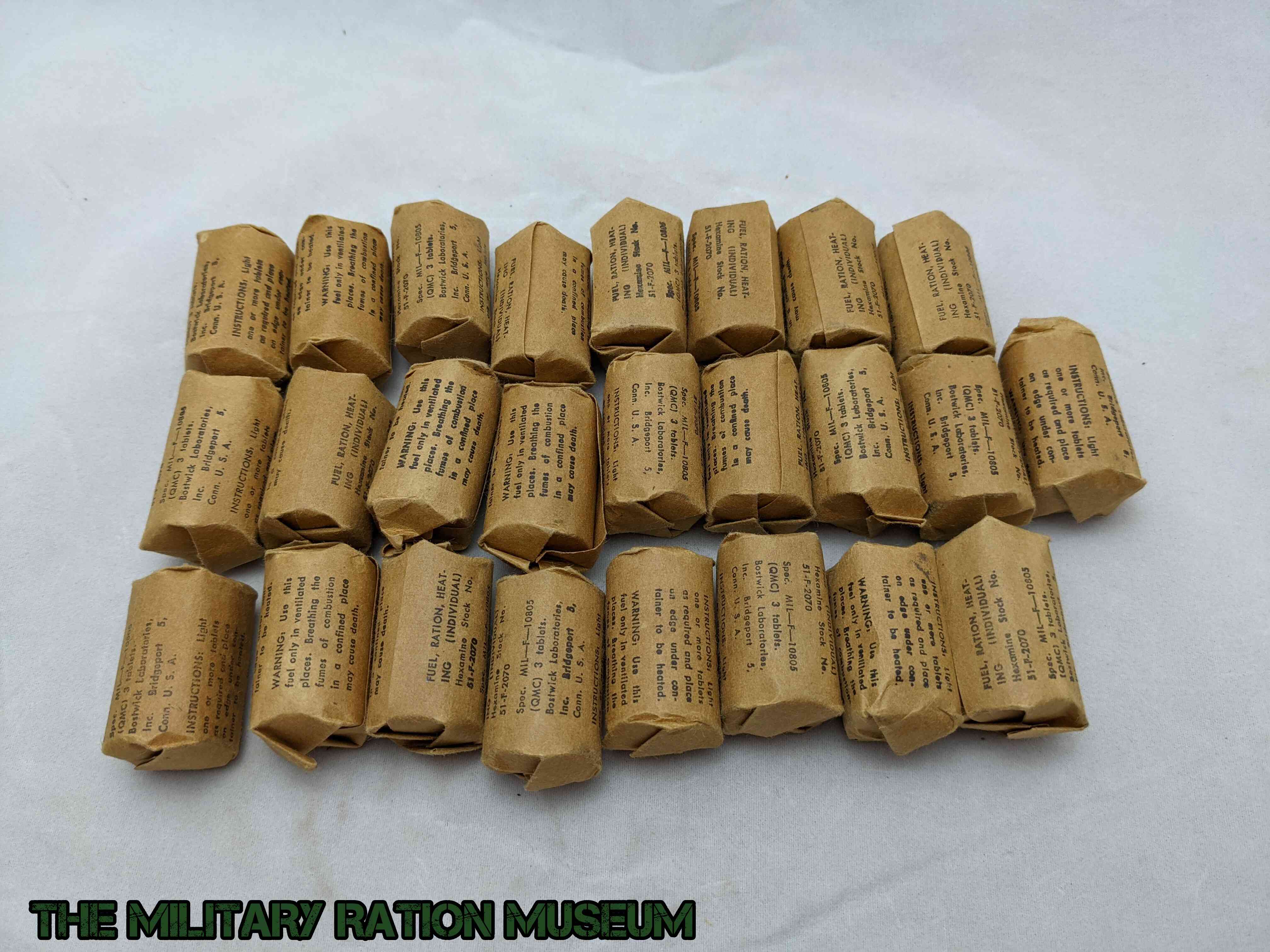 Fuel, Ration Heating, Individual Hexamine Tablets in Paper (x25) The Military Ration Museum
