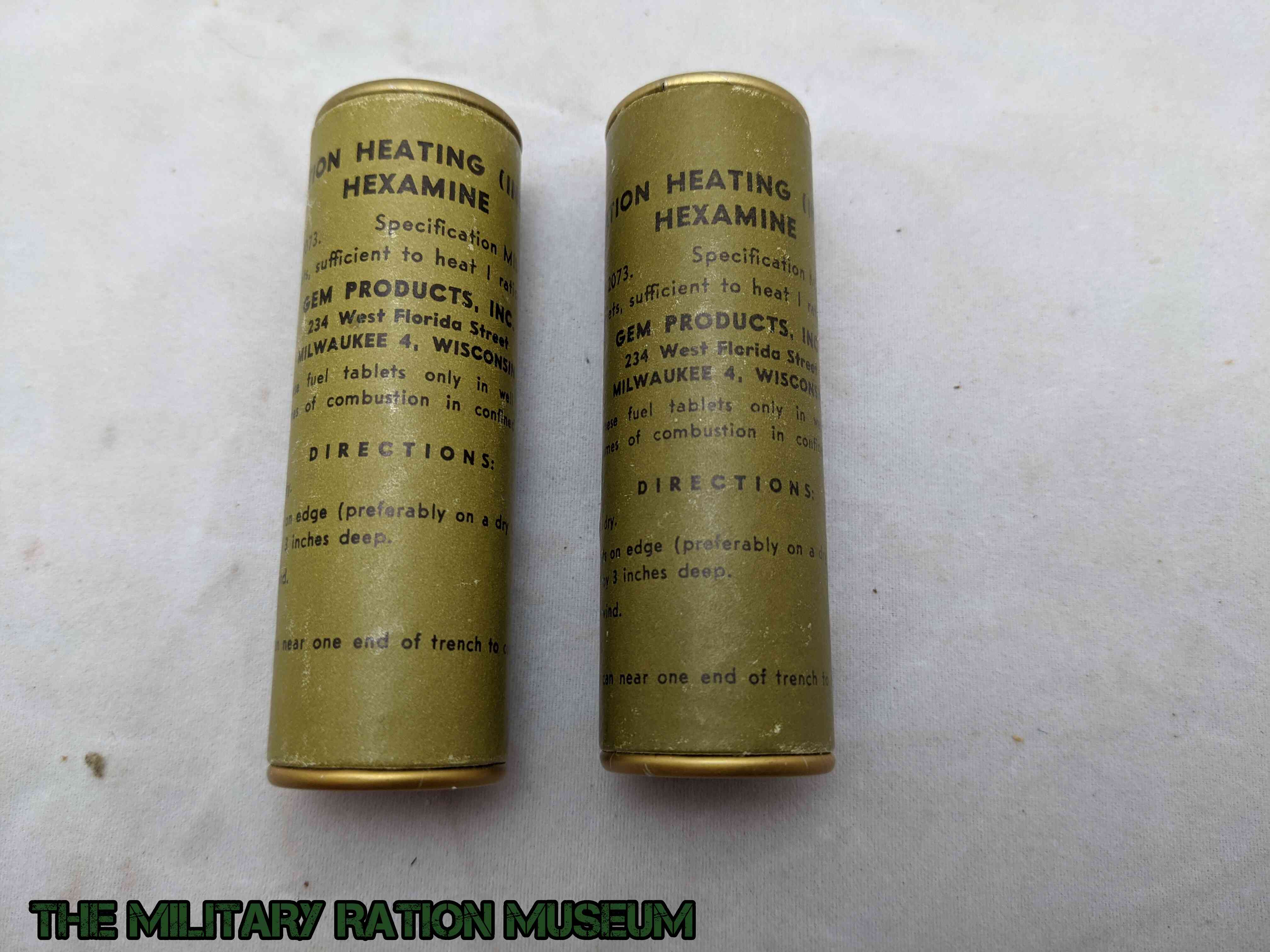Fuel, Ration Heating, Indiividual Hexamine Tablets In Tube (x2) The