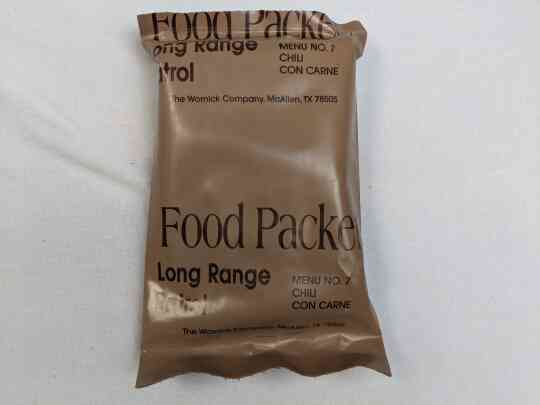 item thumbnail for Food Packet, Long Range Patrol Menu 7 - Chili Con Carne
