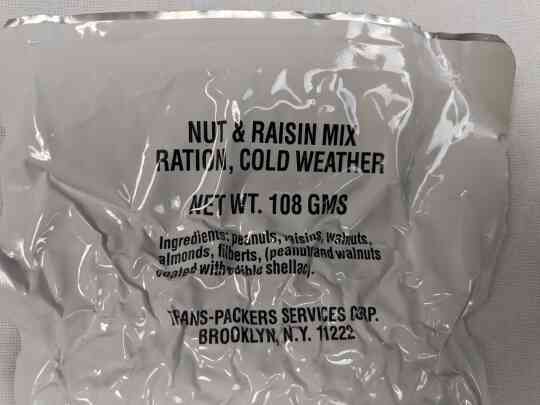 item thumbnail for Ration, Cold Weather Nut And Raisin Mix