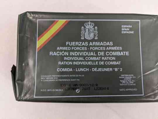 item thumbnail for Spanish Armed Forces Ration Lunch B2