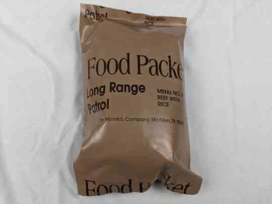item thumbnail for Food Packet, Long Range Patrol Menu 8 - Beef With Rice