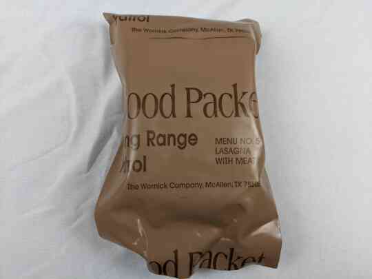 item thumbnail for Food Packet, Long Range Patrol Menu 5 - Lasagna With Meat
