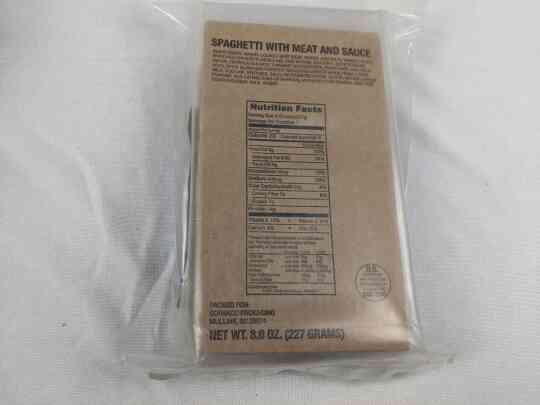 item thumbnail for Meal, Ready to Eat Case C Spaghetti - Clear Pack