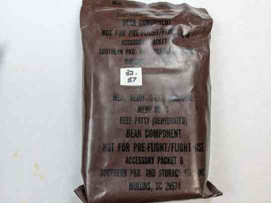item thumbnail for Brown Bag Meal, Ready to Eat Menu 3 - Beef Pattie Dehydrated (Pre Flight Text)