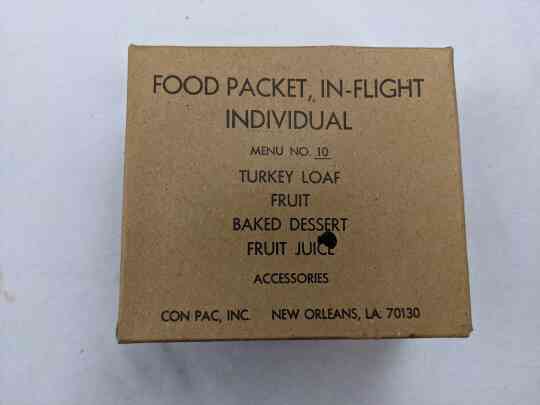 item thumbnail for Food Packet, In Flight, Individual, Menu 10