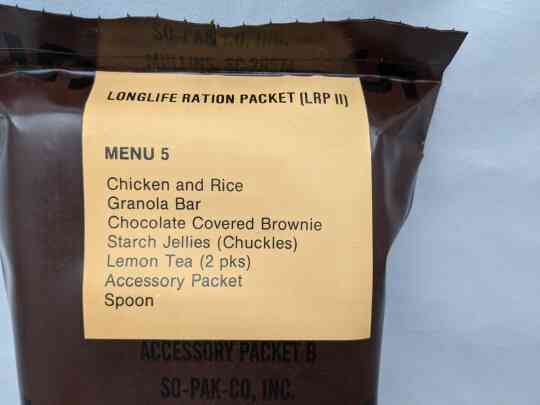item thumbnail for Longlife Ration Packet (LLRP) - Menu 5 - Chicken and Rice