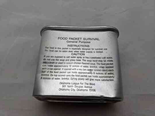 item thumbnail for Food Packet, Survival, General Purpose (Silver) - 1990