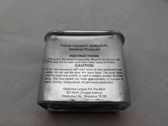 item thumbnail for Food Packet, Survival, General Purpose (Silver) - 1992
