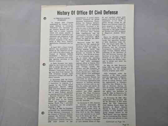 item thumbnail for History of the Office of Civil Defense