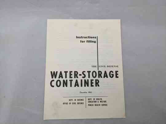item thumbnail for Instructions for Filling The Civil Defense Water Storage Container