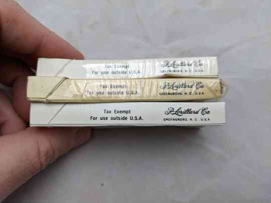 item thumbnail for 3x 4 pack P Lorilland Cigarettes, Military, White box no text