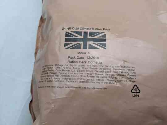 item thumbnail for 24 Hour British Cold Climate Ration Pack Menu 8