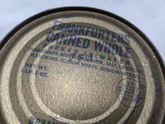 item thumbnail for Frankfurters, Canned, Whole