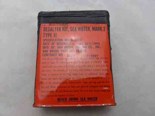 item thumbnail for Life Raft Kit Seawater Desalter Type II