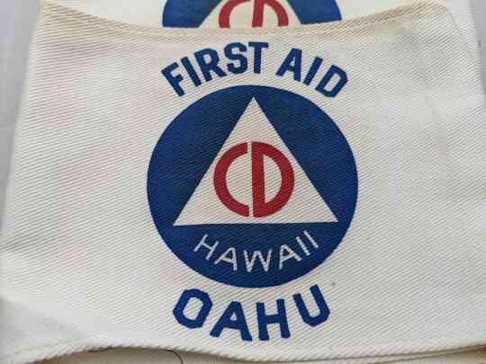 item thumbnail for Civil Defense Arm Band First Aid x3 Hawaii