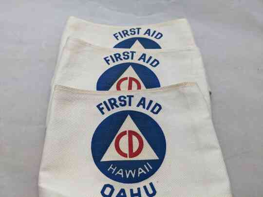 item thumbnail for Civil Defense Arm Band First Aid x3 Hawaii