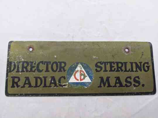 item thumbnail for Civil Defense License Plate Director Radiac Sterling Mass