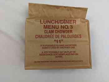 Canadian IMP Lunch / Dîner Menu 3 - Clam Chowder Canadian IMP Lunch / Dîner Menu 3 - Clam Chowder