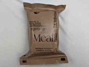 Meal, Ready To Eat Vegetarian Menu 12 - Veggie Burger With BBQ Sauce Meal, Ready To Eat Vegetarian Menu 12 - Veggie Burger With BBQ Sauce