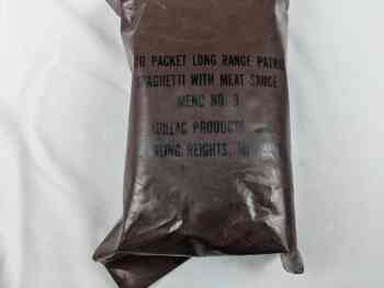 Food Packet, Long Range Patrol Menu 3 - Spaghetti With Meat Sauce Food Packet, Long Range Patrol Menu 3 - Spaghetti With Meat Sauce