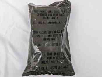 Food Packet, Long Range Patrol Menu 3 - Spaghetti With Meat Sauce Food Packet, Long Range Patrol Menu 3 - Spaghetti With Meat Sauce