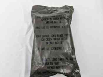 Green Bag Food Packet, Long Range Patrol Menu 8 - Chicken With Rice Green Bag Food Packet, Long Range Patrol Menu 8 - Chicken With Rice