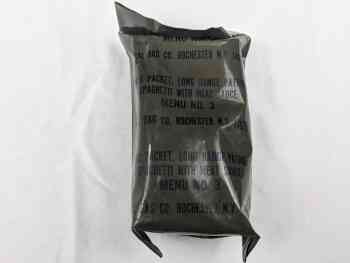 Green Bag Food Packet, Long Range Patrol Menu 3 - Spaghetti With Meat Sauce Green Bag Food Packet, Long Range Patrol Menu 3 - Spaghetti With Meat Sauce
