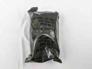 Green Bag Food Packet, Long Range Patrol Menu 4 - Beef With Rice Green Bag Food Packet, Long Range Patrol Menu 4 - Beef With Rice