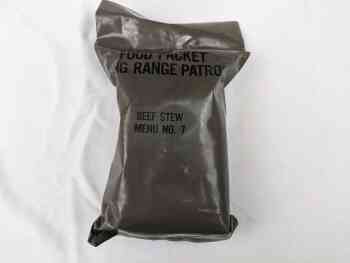 Green Bag Food Packet, Long Range Patrol Menu 7 - Beef Stew Green Bag Food Packet, Long Range Patrol Menu 7 - Beef Stew