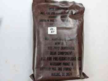 Brown Bag Meal, Ready to Eat Menu 3 - Beef Pattie Dehydrated (Pre Flight Text) Brown Bag Meal, Ready to Eat Menu 3 - Beef Pattie Dehydrated (Pre Flight Text)