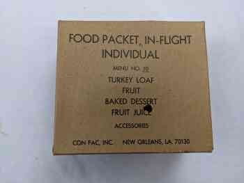 Food Packet, In Flight, Individual, Menu 10 Food Packet, In Flight, Individual, Menu 10