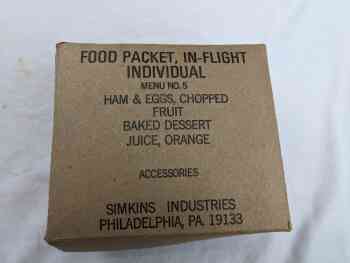 Food Packet, In Flight Individual - Menu 5 Ham & Eggs, Chopped Food Packet, In Flight Individual - Menu 5 Ham & Eggs, Chopped