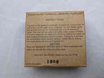 Food Packet, Survival, General Purpose (FPSGP) - 2011 Food Packet, Survival, General Purpose (FPSGP) - 2011