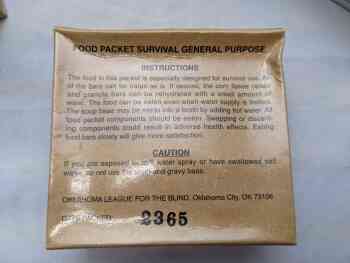 Food Packet, Survival, General Purpose (FPSGP) - 2002 Food Packet, Survival, General Purpose (FPSGP) - 2002