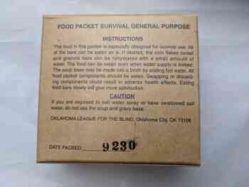 Food Packet, Survival, General Purpose (FPSGP) - 2009 (x15) Food Packet, Survival, General Purpose (FPSGP) - 2009 (x15)
