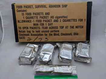 Food Packet, Survival, Abandon Ship (w/Partial Contents) Food Packet, Survival, Abandon Ship (w/Partial Contents)