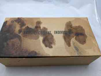 Ration, Combat, Individual, Poor box conditon, Some cans Ration, Combat, Individual, Poor box conditon, Some cans