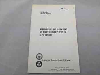 Abbreviations and Definitions of Terms Commonly Used in Civil Defense Abbreviations and Definitions of Terms Commonly Used in Civil Defense