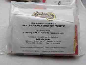 Meal, Religious, Kosher for Passover - Accessory/Snack Meal, Religious, Kosher for Passover - Accessory/Snack