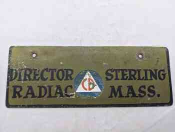 Civil Defense License Plate Director Radiac Sterling Mass Civil Defense License Plate Director Radiac Sterling Mass