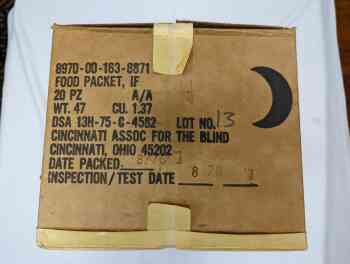 Food Packet, In Flight, Case, 20 Meals - Empty Food Packet, In Flight, Case, 20 Meals - Empty